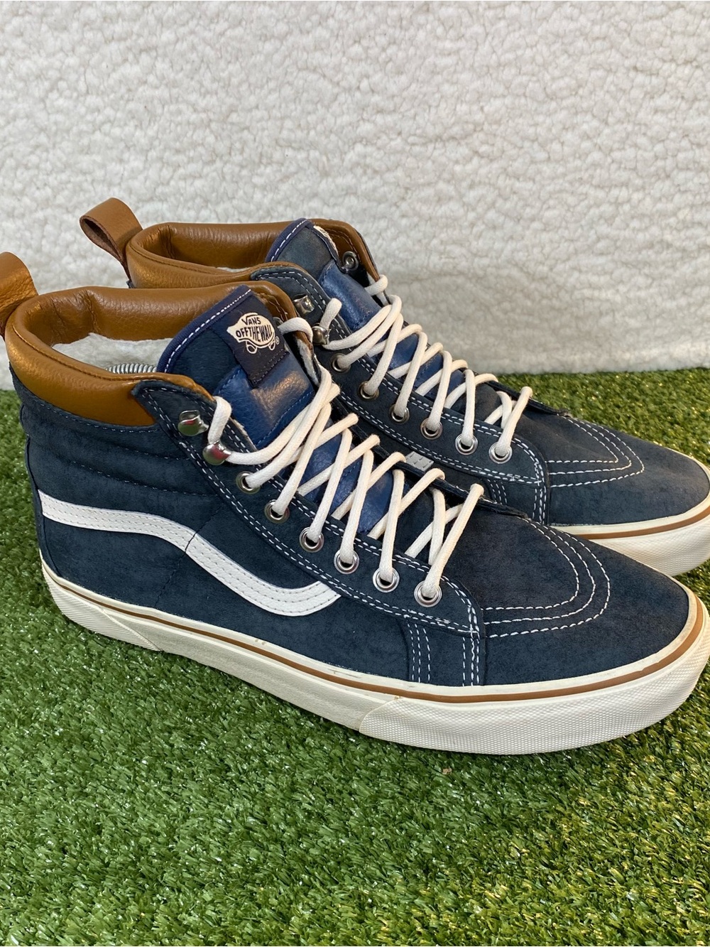 Vans Sk8-Hi MTE Skate Sneakers Mens SZ 11.5 Navy Blue Suede Grunge Street Casual